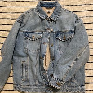 Oversized Sherpa denim jacket